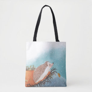 Igel und erste Schneeflocken Tasche