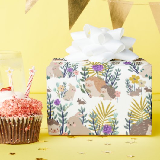 Igel und Freunde duschen den Vorhang Geschenkpapier (Geburtstagsparty)