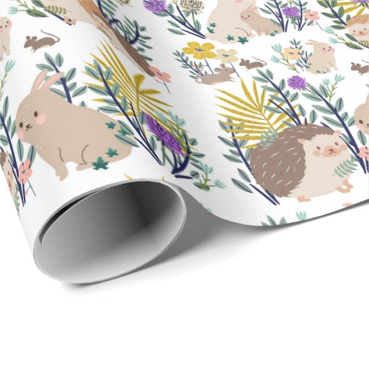 Igel und Freunde duschen den Vorhang Geschenkpapier (Rolleneckpunkt)