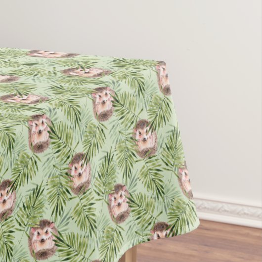 Igel und grüne Blätter Tischdecke (Beispiel)