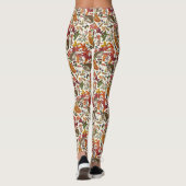 Igel und Herbstwaldflora auf Elfenbein Leggings (Rückseite)