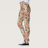 Igel und Herbstwaldflora auf Elfenbein Leggings (Links)