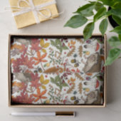 Igel und Herbstwaldflora auf Elfenbein Seidenpapier (Geschenk)