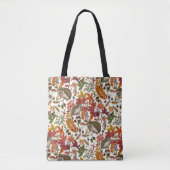 Igel und Herbstwaldflora auf Elfenbein Tasche (Vorderseite)