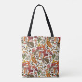Igel und Herbstwaldflora auf Elfenbein Tasche (Rückseite)