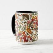 Igel und Herbstwaldflora auf Elfenbein Tasse (Vorderseite Links)