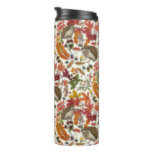 Igel und Herbstwaldflora auf Elfenbein Thermosbecher (Nach rechts gedreht)
