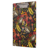 Igel und Herbstwaldflora auf Schwarz Klemmbrett (Links)