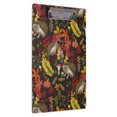 Igel und Herbstwaldflora auf Schwarz Klemmbrett (Rechts)
