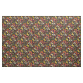 Igel und Herbstwaldflora auf Schwarz Stoff (Fat Quarter (45,7 x 55,9 cm))