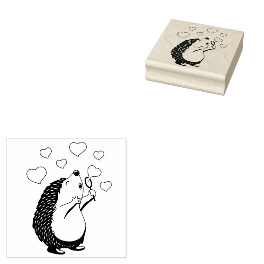 Igel und Herz Gummistempel (Stempel)