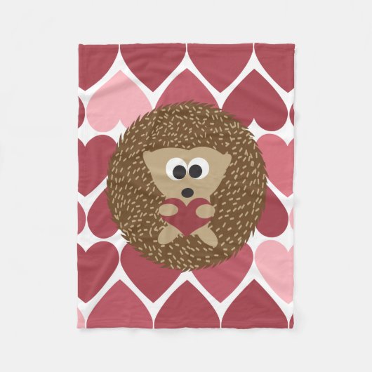 Igel und Herzen Fleecedecke (Vorderseite)