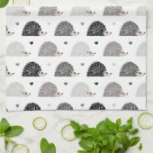 Igel und Herzen Geschirrtuch (Gefaltet)