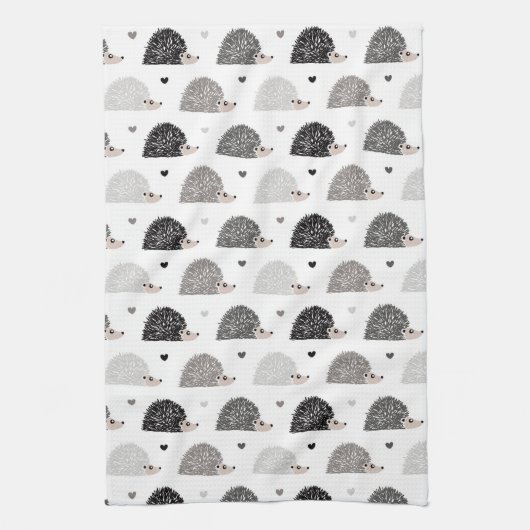 Igel und Herzen Geschirrtuch (Vertikal)