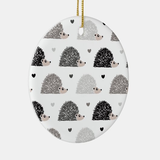 Igel und Herzen Keramik Ornament (Rechts)