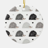 Igel und Herzen Keramik Ornament (Vorne)
