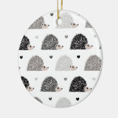 Igel und Herzen Keramik Ornament (Links)