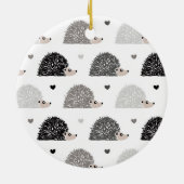 Igel und Herzen Keramik Ornament (Hinten)