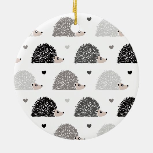 Igel und Herzen Keramik Ornament (Hinten)