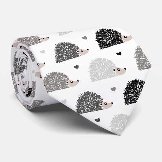 Igel und Herzen Krawatte (Gerollt)