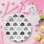Igel und Herzen Pappteller (Party)