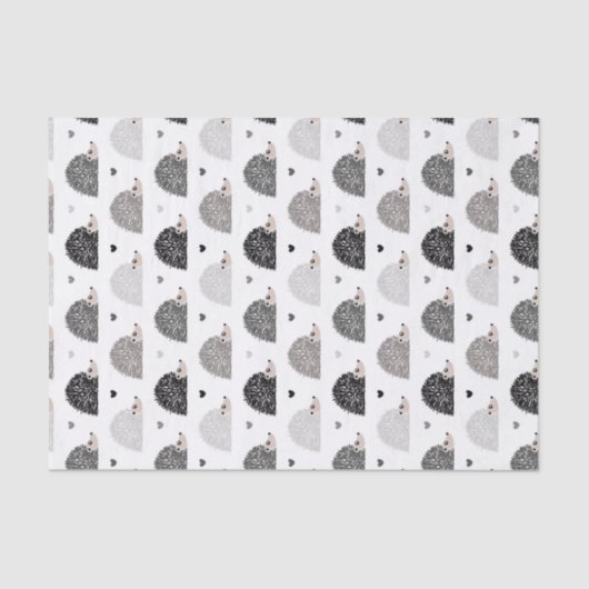 Igel und Herzen Seidenpapier (Vorderseite)