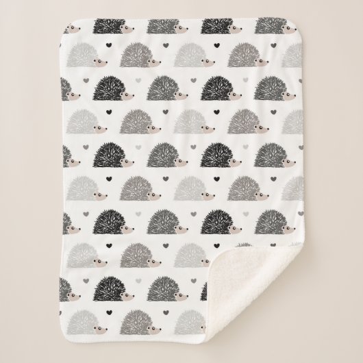 Igel und Herzen Sherpadecke (Vorderseite)