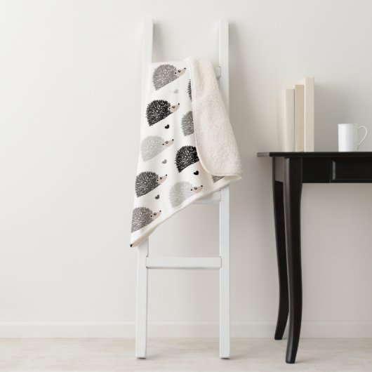 Igel und Herzen Sherpadecke (Beispiel)