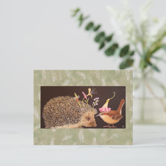 Igel und Karolina Postkarte (Stehend Vorderseite)