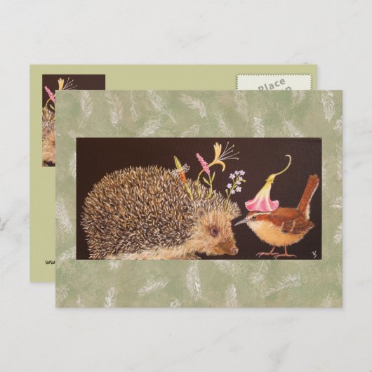 Igel und Karolina Postkarte (Vorne/Hinten)
