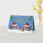 Igel und Kinder Weihnachtskarte Karte (Gelbe Blume)