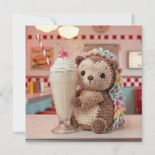 Igel und Milchshake Leer Feiertagskarte