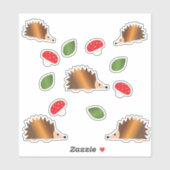 Igel und Pilzaufkleber Set Aufkleber (Blatt)