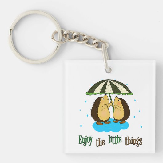Igel und Regen Schlüsselanhänger (Vorderseite)