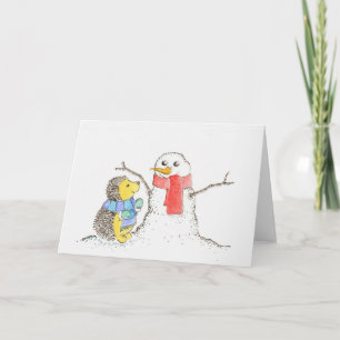 Igel und Snowman Feiertagskarte