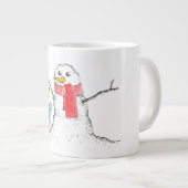 Igel und Snowman Jumbo-Tasse (Vorderseite Rechts)
