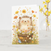 Igel unter den Milchämtern Karte (Gelbe Blume)