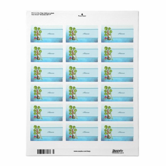 Igel unterm Baum Adressaufkleber (Vorne)