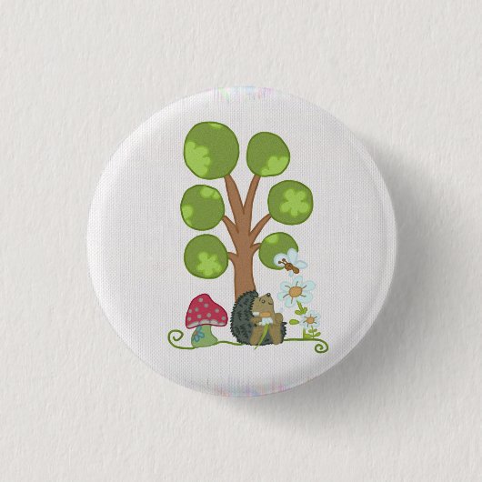 Igel unterm Baum  Button (Vorderseite)