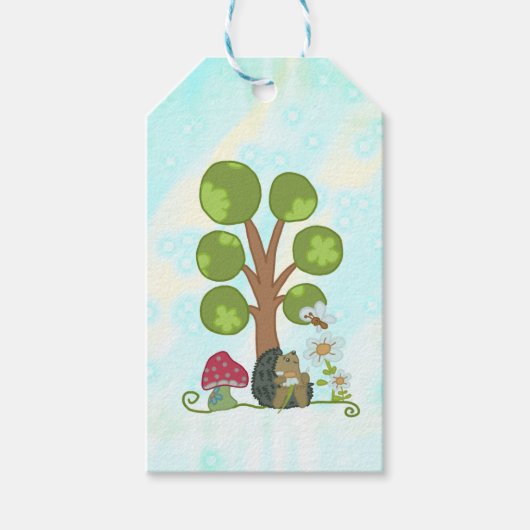 Igel unterm Baum Geschenkanhänger (Vorderseite)