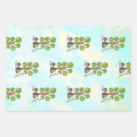 Igel unterm Baum Geschenkpapier Set (Vorderseite)