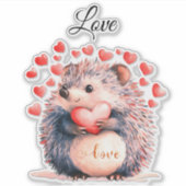 Igel Valentine Aufkleber (Vorderseite)