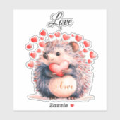 Igel Valentine Aufkleber (Blatt)