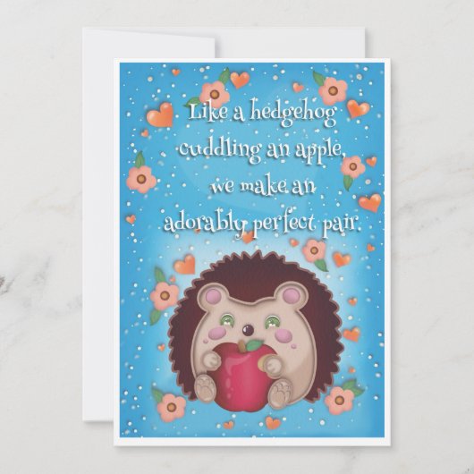 Igel Valentinstag  Feiertagskarte (Vorderseite)