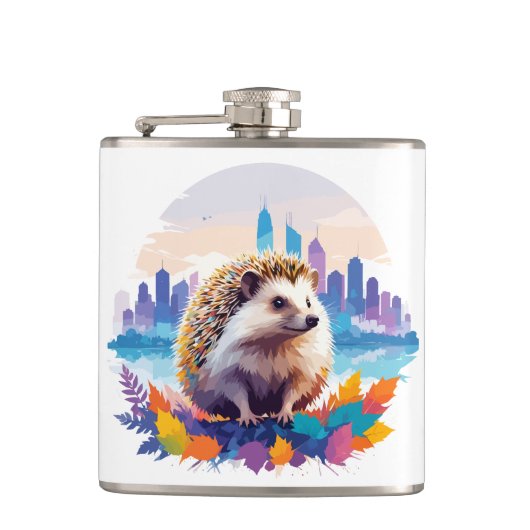 Igel Vector Art Animal in the Majestic Flachmann (Vorderseite)
