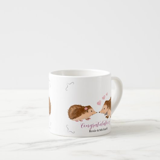 Igel Verlobung/Hochzeit Espressotasse (Vorderseite Rechts)