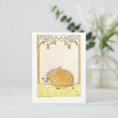"Igel - Vintage Illustration Postkarte (Stehend Vorderseite)