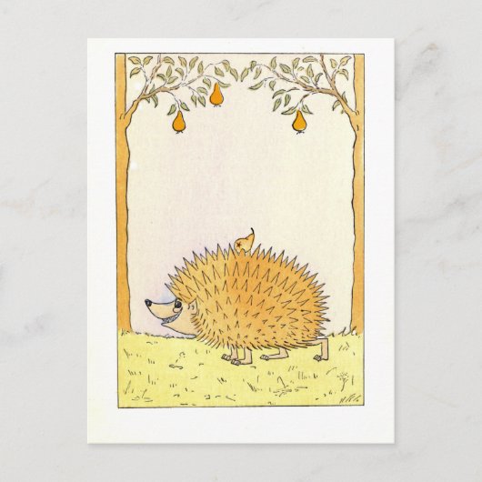 "Igel - Vintage Illustration Postkarte (Vorderseite)