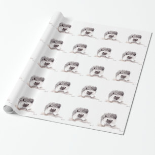 Igel Vintage niedliche Wasserfarbe Geschenkpapier