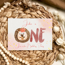 Igel von Aquarellfarben zum ersten Geburtstag Einl Einladung